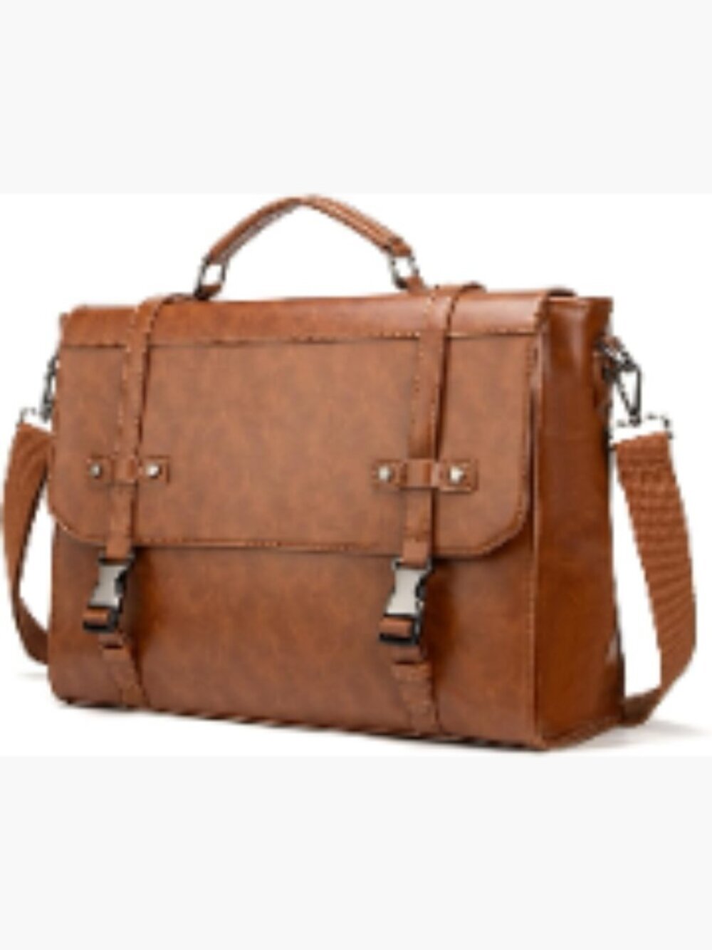 Vintage Leather Messenger Bag 17 Inch Laptop Briefcase Crossbody Shoulder Bag